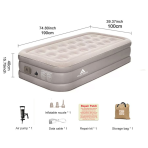 ⁦سرير نوم هوائي قابل للنفخ 190×100×40سم⁩ - الصورة ⁦2⁩