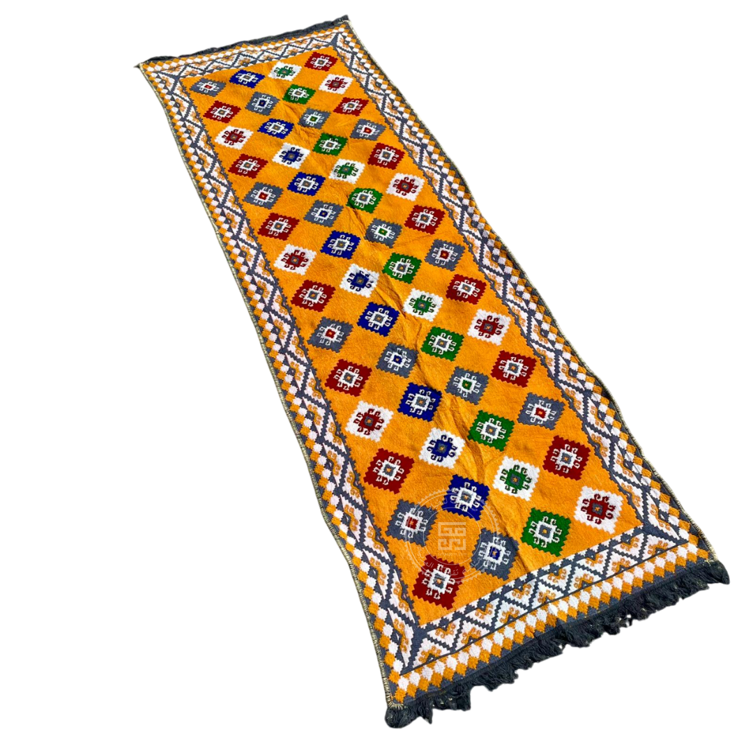 بساط رحلا سدو سوري مدة سوري أصفر ورصاصي 1×3م - الصورة 1