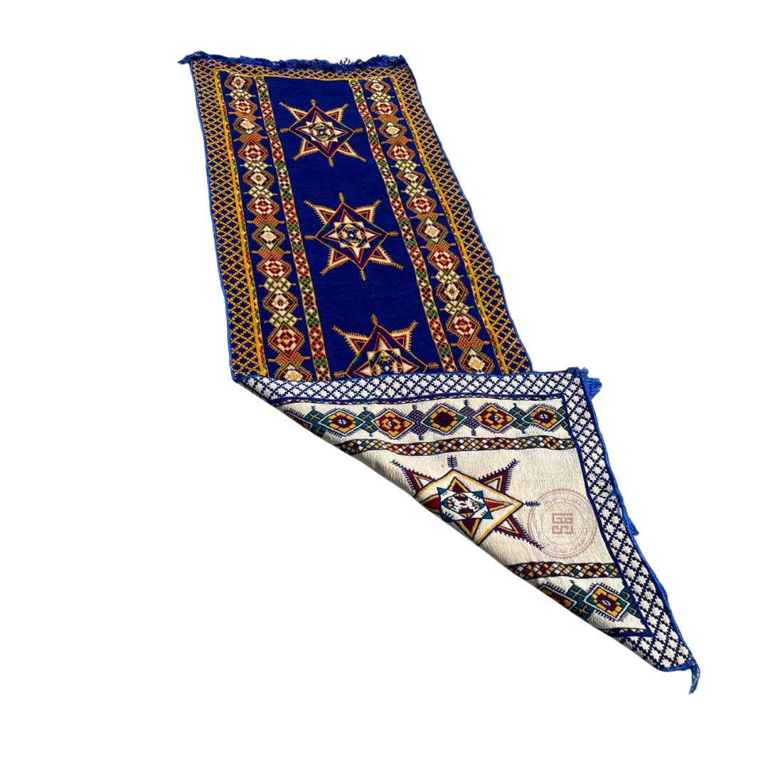 فرشة رحلات نجة ديالا مدة سوري أزرق وأبيض 1×3م - الصورة 2